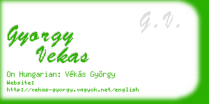gyorgy vekas business card